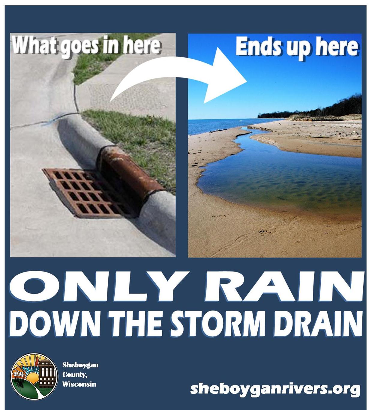 Only rain down the storm drain