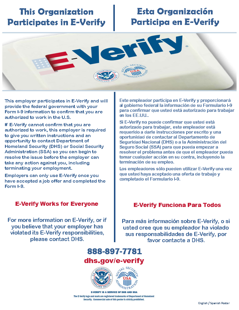 E-Verify Labor Law Poster 2023